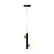2-Lights, Globe Pendant Chandelier, 17W, 3000K, Matte Black Body Finish, Dimmable Load image into Gallery viewer, 2-Lights, Globe Pendant Chandelier, 17W, 3000K, Matte Black Body Finish, Dimmable