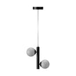 2-Lights, Globe Pendant Chandelier, 17W, 3000K, Matte Black Body Finish, Dimmable Load image into Gallery viewer, 2-Lights, Globe Pendant Chandelier, 17W, 3000K, Matte Black Body Finish, Dimmable