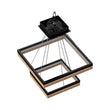 Double Square Chandeliers Light, 128W, 3000K (Warm White), 2461 Lumens, Dimmable Wooden + Matte Black Finish Chandelier Load image into Gallery viewer, Double Square Chandeliers Light, 128W, 3000K (Warm White), 2461 Lumens, Dimmable Wooden + Matte Black Finish Chandelier
