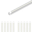 8ft LED Shop Light Fixture, 60W V Shape 6500K 7200LM Clear Cover, AC100-277V, ETL Listed, Plug and Play, Damp Location, High Output T8 Integrated LED Tube, Linkable LED Shop Lights for Garage, Warehouse, Workshop Load image into Gallery viewer, 8ft LED Shop Light Fixture, 60W V Shape 6500K 7200LM Clear Cover, AC100-277V, ETL Listed, Plug and Play, Damp Location, High Output T8 Integrated LED Tube, Linkable LED Shop Lights for Garage, Warehouse, Workshop