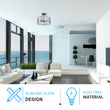 Semi Flush Mount Ceiling Lights, Drum Shape, Steel Cage Matte Black Finish, E26 Base, UL Listed, 3 Years Warranty Load image into Gallery viewer, Semi Flush Mount Ceiling Lights, Drum Shape, Steel Cage Matte Black Finish, E26 Base, UL Listed, 3 Years Warranty