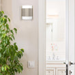 2-Light Brushed Nickel Wall Sconce, White Glass shade, Dimension: W10"xH11.75"xE4" Load image into Gallery viewer, 2-Light Brushed Nickel Wall Sconce, White Glass shade, Dimension: W10"xH11.75"xE4"