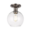 Clear Glass Dome Shape Semi Flush Mount Ceiling Lights, Brushed Nickel Finish, E26 Base, Ceiling Mounting, UL Listed for Damp Location Load image into Gallery viewer, Clear Glass Dome Shape Semi Flush Mount Ceiling Lights, Brushed Nickel Finish, E26 Base, Ceiling Mounting, UL Listed for Damp Location