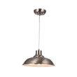 1-Light Industrial Style Pendant Light Fixture, Trumpet Shape, E26 Base, Brushed Nickel Finish, UL Listed Load image into Gallery viewer, 1-Light Industrial Style Pendant Light Fixture, Trumpet Shape, E26 Base, Brushed Nickel Finish, UL Listed