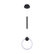Matte Black Ring, 1-Light LED Unique Design Pendant, 9W, 3000K (Warm White), 520LM, Dimmable, Pendant Mounting Load image into Gallery viewer, Matte Black Ring, 1-Light LED Unique Design Pendant, 9W, 3000K (Warm White), 520LM, Dimmable, Pendant Mounting