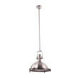 Industrial Pendant Light Fixture, Satin Nickel Finish, Dome Shape, Includes Extension Rods 1x6"+3x12", E26 Base Load image into Gallery viewer, Industrial Pendant Light Fixture, Satin Nickel Finish, Dome Shape, Includes Extension Rods 1x6"+3x12", E26 Base