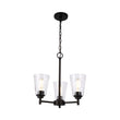 Flared Shape Chandelier Lighting Fixture with Clear Glass Shades, E26 Base, UL Listed for Damp Location, 3 Years Warranty Load image into Gallery viewer, Flared Shape Chandelier Lighting Fixture with Clear Glass Shades, E26 Base, UL Listed for Damp Location, 3 Years Warranty