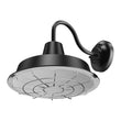 12W Textured Black Gooseneck LED Outdoor Wall Light with Nickel Cage, 3000K (Warm White), Dimmable, 1000 Lumens, ETL Listed Load image into Gallery viewer, 12W Textured Black Gooseneck LED Outdoor Wall Light with Nickel Cage, 3000K (Warm White), Dimmable, 1000 Lumens, ETL Listed