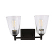 Flared Shape Bathroom Light Fixtures with Clear Glass Shade, E26 Base, UL Listed for Damp Location, Wall Mount, Bathroom Vanity Lighting Load image into Gallery viewer, Flared Shape Bathroom Light Fixtures with Clear Glass Shade, E26 Base, UL Listed for Damp Location, Wall Mount, Bathroom Vanity Lighting