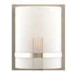 1-Light, Decorative ARC Wall Sconce Fixture, Brushed Nickel Finish with White glass shade, Dim: 9" W x 12"H x 5"E, Hallway Light Fixtures Load image into Gallery viewer, 1-Light, Decorative ARC Wall Sconce Fixture, Brushed Nickel Finish with White glass shade, Dim: 9" W x 12"H x 5"E, Hallway Light Fixtures