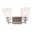 Flared Shape Bathroom Light Fixtures with Clear Glass Shade, E26 Base, UL Listed for Damp Location, Wall Mount, Bathroom Vanity Lighting Load image into Gallery viewer, Flared Shape Bathroom Light Fixtures with Clear Glass Shade, E26 Base, UL Listed for Damp Location, Wall Mount, Bathroom Vanity Lighting
