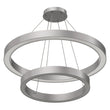 Modern - Double Ring Chandelier With Unique Shade, 115W, 3000K, 5750LM, Dimmable, Pendant Mounting, Aluminum Body Finish Load image into Gallery viewer, Modern - Double Ring Chandelier With Unique Shade, 115W, 3000K, 5750LM, Dimmable, Pendant Mounting, Aluminum Body Finish