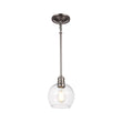 1-Light Clear Glass Pendant Lighting Fixture with Brushed Nickel Finish, E26 Base, UL Listed for Damp Location Load image into Gallery viewer, 1-Light Clear Glass Pendant Lighting Fixture with Brushed Nickel Finish, E26 Base, UL Listed for Damp Location