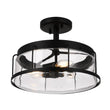 Semi Flush Mount Ceiling Lights, Drum Shape, Matte Black Finish with Clear Glass Shade, E26 Base, UL Listed, Hallway Light Fixtures Load image into Gallery viewer, Semi Flush Mount Ceiling Lights, Drum Shape, Matte Black Finish with Clear Glass Shade, E26 Base, UL Listed, Hallway Light Fixtures