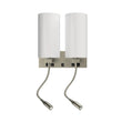 Double Head Acrylic Wall Sconce, Brushed Nickel Finish, With LED 2*1W, 1 USB, 2 Switches & 2 outlet, Bedside Wall Lights with Reading Lamp, for Bedroom Living Room Hotels Load image into Gallery viewer, Double Head Acrylic Wall Sconce, Brushed Nickel Finish, With LED 2*1W, 1 USB, 2 Switches & 2 outlet, Bedside Wall Lights with Reading Lamp, for Bedroom Living Room Hotels