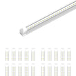 8ft LED Shop Light Fixture, 60W V Shape 6500K 7200LM Clear Cover, AC100-277V, ETL Listed, Plug and Play, Damp Location, High Output T8 Integrated LED Tube, Linkable LED Shop Lights for Garage, Warehouse, Workshop Load image into Gallery viewer, 8ft LED Shop Light Fixture, 60W V Shape 6500K 7200LM Clear Cover, AC100-277V, ETL Listed, Plug and Play, Damp Location, High Output T8 Integrated LED Tube, Linkable LED Shop Lights for Garage, Warehouse, Workshop