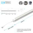 T8 5ft LED Freezer/Cooler Tube Light, V Shape, 36W 5000K, Clear, Refrigerator LED Light - Walk-in Cooler Light Load image into Gallery viewer, T8 5ft LED Freezer/Cooler Tube Light, V Shape, 36W 5000K, Clear, Refrigerator LED Light - Walk-in Cooler Light