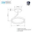 Modern Circular Ceiling Lights, 28W, 3000K (Warm white), 1400LM, Dimmable, Aluminum Body Finish, 3 Year Warranty Load image into Gallery viewer, Modern Circular Ceiling Lights, 28W, 3000K (Warm white), 1400LM, Dimmable, Aluminum Body Finish, 3 Year Warranty