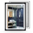 Frontlit/Backlit LED Lighted Bathroom Vanity Mirror with Frame, Anti-Fog, Touch Button, CRI 90+, Adjustable CCT & Memory, Magnum Style Load image into Gallery viewer, Frontlit/Backlit LED Lighted Bathroom Vanity Mirror with Frame, Anti-Fog, Touch Button, CRI 90+, Adjustable CCT & Memory, Magnum Style