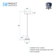 Cone Pendant Lighting, 5W, 3000K (Warm White), Dimmable, Hanging Lights, Load image into Gallery viewer, Cone Pendant Lighting, 5W, 3000K (Warm White), Dimmable, Hanging Lights,