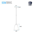 1-Light Flared Shape Pendant Lighting Fixture with Clear Glass Shade, E26 Base, UL Listed for Damp Location Load image into Gallery viewer, 1-Light Flared Shape Pendant Lighting Fixture with Clear Glass Shade, E26 Base, UL Listed for Damp Location