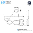 Modern Circular Chandelier, 5-Light, 92W, 3000K (Warm White), 3677 Lumens, Wheel Chandelier, Dimension: 50.1''x31.6''x110'' Load image into Gallery viewer, Modern Circular Chandelier, 5-Light, 92W, 3000K (Warm White), 3677 Lumens, Wheel Chandelier, Dimension: 50.1''x31.6''x110''