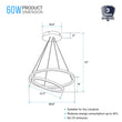 2-Ring, Circular LED Chandelier, 60W, 3000K, 2800LM, Dimmable, 5 Years Warranty Load image into Gallery viewer, 2-Ring, Circular LED Chandelier, 60W, 3000K, 2800LM, Dimmable, 5 Years Warranty