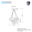 3-Ring LED Light Circular Chandelier, 102W, 3000K, 4335LM, Matte Black Body Finish, Dimmable, Pendant Mounting Load image into Gallery viewer, 3-Ring LED Light Circular Chandelier, 102W, 3000K, 4335LM, Matte Black Body Finish, Dimmable, Pendant Mounting