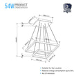 Modern Two-Tier Square Chandelier Lighting, 54W, 3000K, 3016LM, Dimension : 19.7''L×19.7''W×55''H Load image into Gallery viewer, Modern Two-Tier Square Chandelier Lighting, 54W, 3000K, 3016LM, Dimension : 19.7''L×19.7''W×55''H
