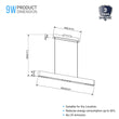 Integrated LED Linear Chandelier Light Fixture In Matte Black Body Finish, 9W, 3000K(warm white), 450LM, Dimmable Load image into Gallery viewer, Integrated LED Linear Chandelier Light Fixture In Matte Black Body Finish, 9W, 3000K(warm white), 450LM, Dimmable