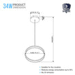 Ring 1-Light LED Unique Design Pendant, 34W, 3000K (Warm White), 1028LM, Dimmable, Aluminum Body Finish, Pendant Mounting Load image into Gallery viewer, Ring 1-Light LED Unique Design Pendant, 34W, 3000K (Warm White), 1028LM, Dimmable, Aluminum Body Finish, Pendant Mounting