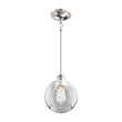 1-Light Clear Glass Pendant Lighting Fixture with Brushed Nickel Finish, E26 Base, UL Listed for Damp Location Load image into Gallery viewer, 1-Light Clear Glass Pendant Lighting Fixture with Brushed Nickel Finish, E26 Base, UL Listed for Damp Location