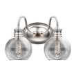 Clear Glass Bathroom Light Fixtures, Wall Mount, 2-Head/3-Head, E26 Base Brushed Nickel Finish, Vanity Lighting Load image into Gallery viewer, Clear Glass Bathroom Light Fixtures, Wall Mount, 2-Head/3-Head, E26 Base Brushed Nickel Finish, Vanity Lighting