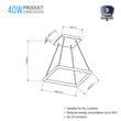Modern 1-Square Chandelier Lighting, 40W, 3000K,1917LM, Dimmable, Dimension : 19.7'L'×19.7'W'×55''H Load image into Gallery viewer, Modern 1-Square Chandelier Lighting, 40W, 3000K,1917LM, Dimmable, Dimension : 19.7'L'×19.7'W'×55''H