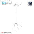 1-Light Flared Shape Pendant Lighting Fixture with Clear Glass Shade, E26 Base, UL Listed for Damp Location Load image into Gallery viewer, 1-Light Flared Shape Pendant Lighting Fixture with Clear Glass Shade, E26 Base, UL Listed for Damp Location