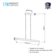 Linear Rectangular Pendant Lighting Fixture, 17W, 3000K (Warm White), 1137LM, Dimension: 36.1''x71'' Load image into Gallery viewer, Linear Rectangular Pendant Lighting Fixture, 17W, 3000K (Warm White), 1137LM, Dimension: 36.1''x71''
