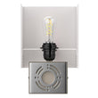 Modern Decorative Wall Sconce Light with 1 USB, 1 Rocker Switch, 1 Power Outlet, Satin Nickel Finish Load image into Gallery viewer, Modern Decorative Wall Sconce Light with 1 USB, 1 Rocker Switch, 1 Power Outlet, Satin Nickel Finish