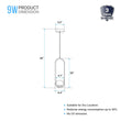 1-Light, Single Bell Pendant Chandelier, 9W, 3000K, Matte Black Body Finish, Dimmable Load image into Gallery viewer, 1-Light, Single Bell Pendant Chandelier, 9W, 3000K, Matte Black Body Finish, Dimmable