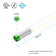 T8 4ft LED Tube/Bulb - Glass 18W 1800 Lumens 5000K Clear, Plug N Play, Double End Power - Ballast Compatible (Check Compatibility List) Load image into Gallery viewer, T8 4ft LED Tube/Bulb - Glass 18W 1800 Lumens 5000K Clear, Plug N Play, Double End Power - Ballast Compatible (Check Compatibility List)