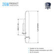 LED Wall Sconce with Brushed brown Body Finish, 26W, 3000K, 1300LM, Dimmable, Aluminum Body Material Load image into Gallery viewer, LED Wall Sconce with Brushed brown Body Finish, 26W, 3000K, 1300LM, Dimmable, Aluminum Body Material