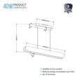 2-Lights, LED Linear Suspension Light, Pendant Mounting, 40W, 3000K, 2000LM, Brushed brown Body Finish, Dimmable Load image into Gallery viewer, 2-Lights, LED Linear Suspension Light, Pendant Mounting, 40W, 3000K, 2000LM, Brushed brown Body Finish, Dimmable