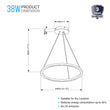 LED Ring Chandelier, 1-Ring, 38W, 3000K, 1512LM, Dimmable, Diameter 23.6''×71'' Load image into Gallery viewer, LED Ring Chandelier, 1-Ring, 38W, 3000K, 1512LM, Dimmable, Diameter 23.6''×71''