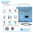 Modern 1-Square Chandelier Lighting, 40W, 3000K,1917LM, Dimmable, Dimension : 19.7'L'×19.7'W'×55''H Load image into Gallery viewer, Modern 1-Square Chandelier Lighting, 40W, 3000K,1917LM, Dimmable, Dimension : 19.7'L'×19.7'W'×55''H