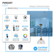 Dome Shape Brass Gold Pendant Light with Clear Glass Shade, E26 Base, UL Listed for Damp Location Load image into Gallery viewer, Dome Shape Brass Gold Pendant Light with Clear Glass Shade, E26 Base, UL Listed for Damp Location
