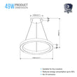 Modern Round Chandeliers with unique design Shade, 49W, 3000K, 2450LM, Dimmable, Pendant Mounting, CRI: 80+, Aluminum Body Finish Load image into Gallery viewer, Modern Round Chandeliers with unique design Shade, 49W, 3000K, 2450LM, Dimmable, Pendant Mounting, CRI: 80+, Aluminum Body Finish