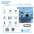 1-Ring, Modern Nature White LED Pendant Light, 29W, 3000K, 1532LM, Dimmable, Diameter 17.7''×55'' Load image into Gallery viewer, 1-Ring, Modern Nature White LED Pendant Light, 29W, 3000K, 1532LM, Dimmable, Diameter 17.7''×55''