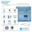 Modern 1-Square Chandelier Lighting, 40W, 3000K,1917LM, Dimmable, Dimension : 19.7'L'×19.7'W'×55''H Load image into Gallery viewer, Modern 1-Square Chandelier Lighting, 40W, 3000K,1917LM, Dimmable, Dimension : 19.7'L'×19.7'W'×55''H
