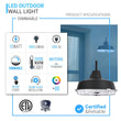 12W Textured Black Gooseneck LED Outdoor Wall Light with Nickel Cage, 3000K (Warm White), Dimmable, 1000 Lumens, ETL Listed Load image into Gallery viewer, 12W Textured Black Gooseneck LED Outdoor Wall Light with Nickel Cage, 3000K (Warm White), Dimmable, 1000 Lumens, ETL Listed