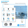 1-Light, Single Bell Pendant Chandelier, 9W, 3000K, Matte Black Body Finish, Dimmable Load image into Gallery viewer, 1-Light, Single Bell Pendant Chandelier, 9W, 3000K, Matte Black Body Finish, Dimmable