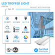 2x4 LED Troffer Light Fixtures, 50W, 5000K, Dimmable, Recessed Light Fixtures For Offices, Hallways, 2-Pack Load image into Gallery viewer, 2x4 LED Troffer Light Fixtures, 50W, 5000K, Dimmable, Recessed Light Fixtures For Offices, Hallways, 2-Pack